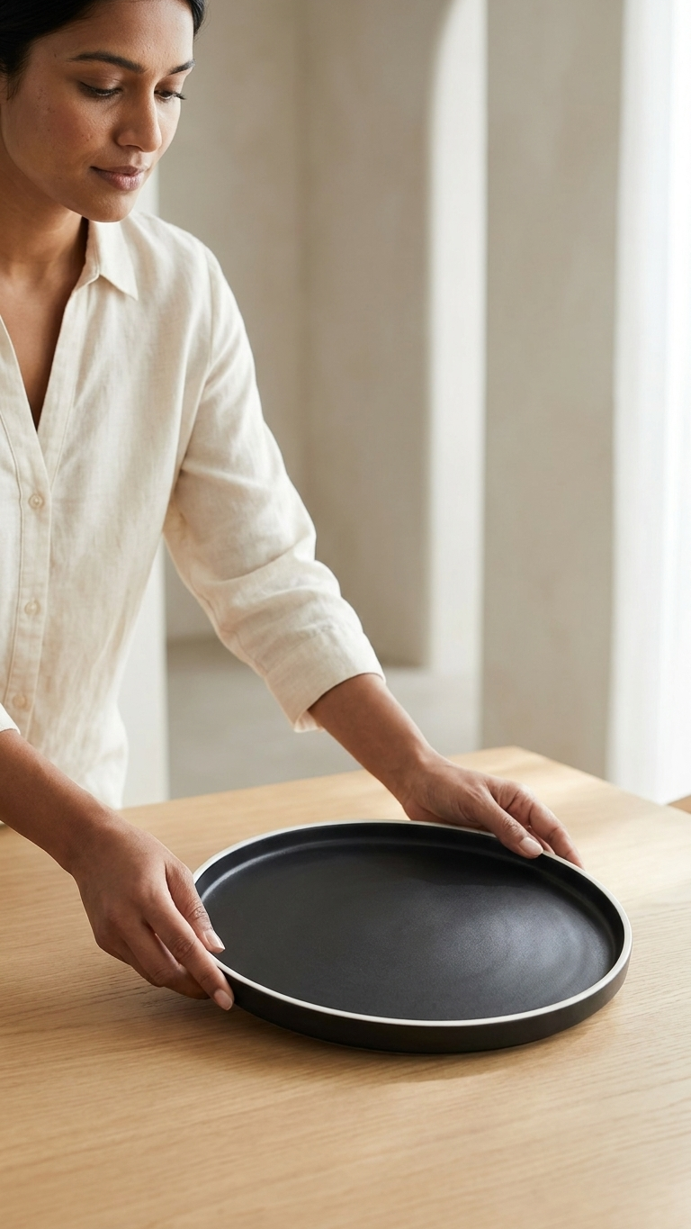 Black Edge Plate - Set of 2 (20 cm) Available in 2 Colours