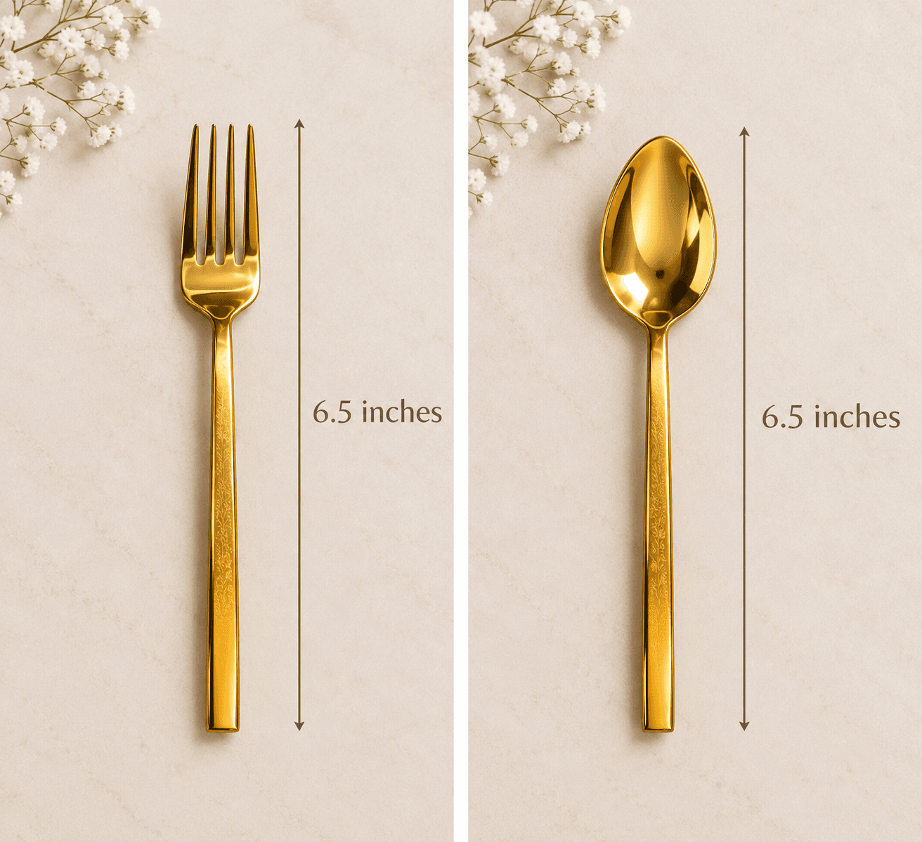 Gold Finish Spoons (6.5 Inch) - Set of 6