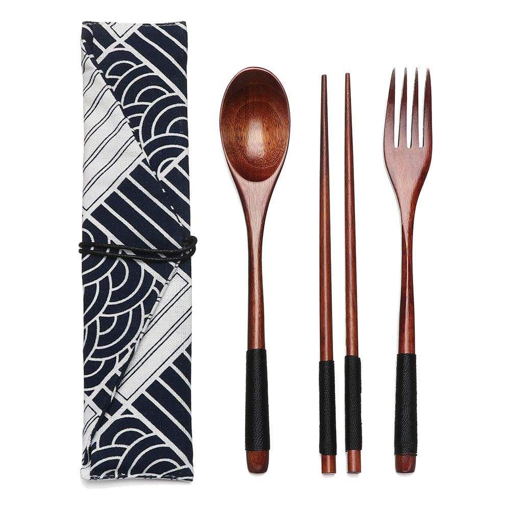 Wooden Cutlery set with Pouch