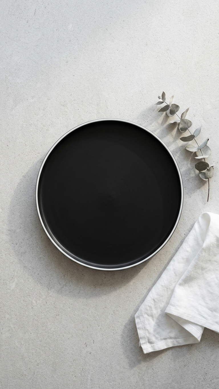 Black Edge Plate - Set of 2 (20 cm) Available in 2 Colours